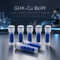 Poudre lyophilisée GHK-Cu Bio99, tripeptide de cuivre-1, matière première cosmétique, pureté 99%, fournisseur en gros OEM, étiquette privée