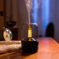 Lampu Lilin Simulasi USB Ultrasonik Dingin Kabut Humidifier Aromaterapi Diffuser Udara