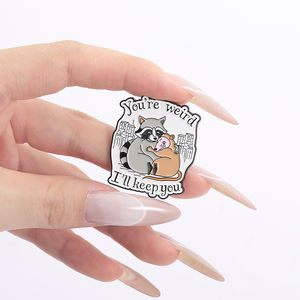 Anda aneh saya akan membuat Anda Enamel Pin lucu Raccoon Opossum bros Lapel lencana perhiasan hadiah untuk teman-teman - Product Image 4