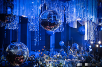 Pendentif réfléchissant laser LK en verre argenté fait main pour décoration de gâteaux, boules décoratives en mousse, Noël, anniversaire - Vente chaude