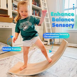 Planche d'équilibre en bois pour enfants, idéale pour l'intégration sensorielle, l'exercice, le yoga et les activités sportives et de divertissement – Offre Spéciale - Product Image 2