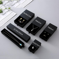 Boîte cadeau en carton noir coulissante pour bijoux, avec logo personnalisé imprimé, pour bracelets et bijoux, vente en gros
