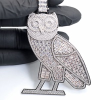 Pendentif personnalisé OVO Drake en cuivre avec pierres CZ baguette 5A Hibou Hiphop