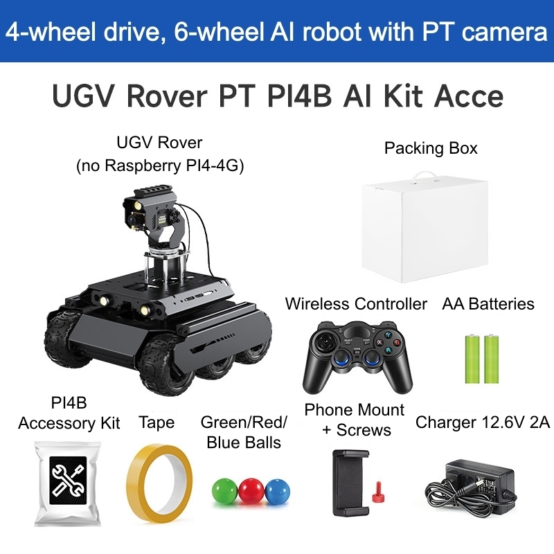 UGV Rover PI4B PT sin placa PI4