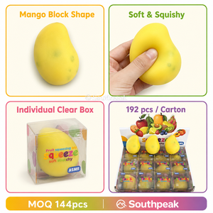 Juguete Antiestrés de Mango de Southpeak, Bloque de Mango Suave y Elástico, Juguete Sensorial ASMR para Apretar, 7.7*6cm <span class=keywords><strong>85g</strong></span>, Forma de Fruta, OEM WS MOQ192pc - Product Image 6