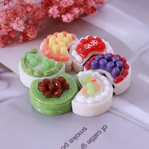 Simulation Of A Miniature Mini Resin Slices Of Cake Kawaii Charm Of DIY Craft Clip Accessory