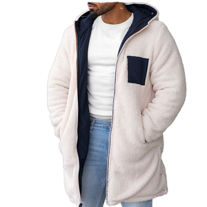 Veste à capuche en sherpa pour homme, vente chaude, logo personnalisé OEM, hiver, chaude, fermeture éclair, écologique, coupe-vent, respirante, décontractée, double face - Product Image 1