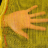 Meerkleurige mesh tas (geel/oranje/groen) voor groenten, fruit, gevogelte, brandhout; ademend & lichtgewicht, sluiting met trekkoord