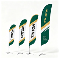 Drapeau à plumes imprimé sur mesure, kit de mât en fibre de verre portable pour exposition commerciale