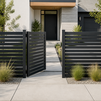 Panneaux de clôture en aluminium modernes à lames horizontales, clôture en métal à lattes pour résidentiel et jardin