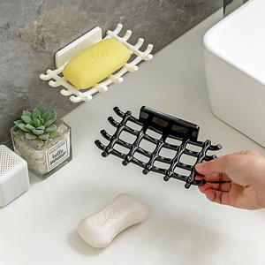 Household High Beauty Soap Box Wall Mounted Non Perforated Household High Grade <b>Drain</b> Soap Double Layer Storage <b>Rack</b> Bathroom - Product Image 5