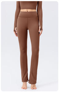 طقم ملابس نسائية خريفية من قطعتين، بلوزة بأكمام طويلة وياقة مربعة ضيقة، وبنطلون واسع عالي الخصر، مناسب لليوغا والرياضة - Product Image 6