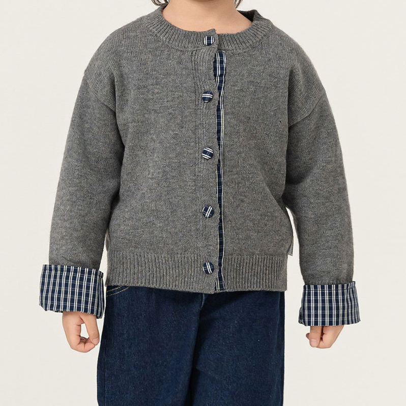Custom Cardigan Solid Color Crew Neck
