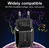 Chargeur mural USB 18W QC3.0, chargeur rapide pour iPhone, Samsung, Galaxy, Android, prise US EU, noir