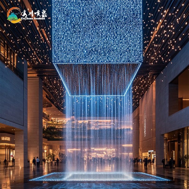 Factory Outlet LED Light Effect Musical Fountain Equipment Outdoor Glass Waterfall Fountain Best Seller