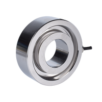 Celda de Carga Fibos FA10 Tipo Donut con Orificio Pasante 10-200kN, Sensor de Fuerza de Compresión de Acero Inoxidable con Salida Analógica/Digital y Conexión Roscada