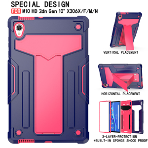 Coque de <span class=keywords><strong>protection</strong></span> en silicone Hybrid Armor pour <span class=keywords><strong>Lenovo</strong></span> Tab <span class=keywords><strong>M10</strong></span> <span class=keywords><strong>Plus</strong></span> 2nd Gen 10.3 pouces X606 <span class=keywords><strong>Housse</strong></span> de <span class=keywords><strong>tablette</strong></span> béquille conviviale pour enfants - Product Image 2