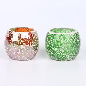 Mosaic Glass Candle holders Tealight Votive holder for wedding Home decor