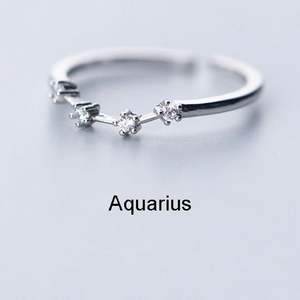 Design squisito segno zodiacale anello <span class=keywords><strong>donna</strong></span> anello di diamanti personalizzato zircone zodiaco anello aperto nuovi e unici prodotti per feste - Product Image 4