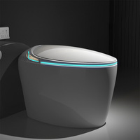 WC monobloc moderne intelligent en céramique blanche, à chasse d'eau par le pied, forme œuf, avec fonction de lavage, meilleur prix