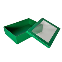 Boîtes cadeaux en papier génériques en gros avec fenêtre transparente, prix bas, différentes tailles, pelliculage mat, gaufrage, impression, manutention