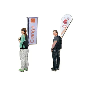 Customized Personalized Multifunctional Exhibition Backpack Flag Promotional Beach Dynamic Feather Backpack Flag