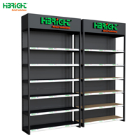 Magasin de pièces détachées sur mesure étagère murale en métal simple face avec enseigne lumineuse à LED