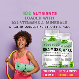 Hấp thụ cao giá bán buôn tự nhiên Vegan rêu biển Gummies Vitamin nhanh hơn Apple hương vị màu xanh lá cây gấu hình dạng hữu cơ biển rêu - Product Image 2