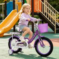 Vélo pour enfants ergonomique avec siège épaissi et protection de chaîne intégrale, pour filles de 2 à 9 ans, motif chaton mignon