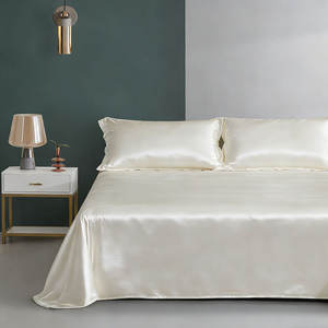 Vente flash Draps de lit en soie de mûrier 300TC pour la maison Anti-bactériens Anti-bouloches Draps plats en bambou - Product Image 2