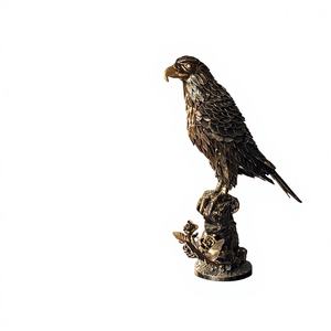 Décoration de bureau à domicile : Sculpture d'aigle moderne de luxe en fer forgé, statue d'oiseau en métal sur mesure, finition bronze forgé à la main - Product Image 3