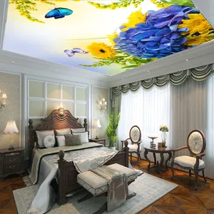 Guangzhou 3D printed French ceiling design PVC elastic tensile stretch ceiling film Decorative film