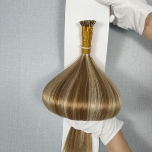 Dragonbeauty Factory Extensions de cheveux humains russes 100% naturels, 10-30 pouces, extensions de cheveux russes européens à pointe I, couleur mèches - Product Image 1