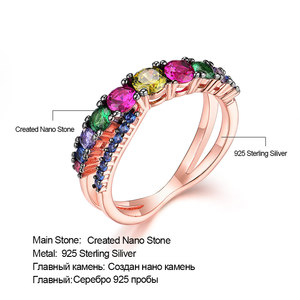 Nhẫn Cưới Trang Sức Bạc Sterling 925 Đá Quý Nhiều Màu Ngọc Lục Bảo Giá Tốt Nhẫn Cưới Cho Nữ - Product Image 5