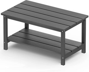 Treeents <span class=keywords><strong>Table</strong></span> <span class=keywords><strong>basse</strong></span> d'extérieur résistante aux intempéries, Console <span class=keywords><strong>de</strong></span> <span class=keywords><strong>Table</strong></span> à hanches pour Patio-gris - Product Image 1