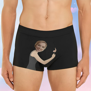 Sous-vêtements personnalisés pour hommes avec visage personnalisé personnaliser caleçons cadeaux pour petits amis partout imprimer ajouter votre propre image texte nom - Product Image 4