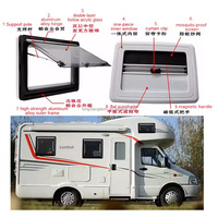 Fenêtre latérale de caravane/camping-car LXRV en alliage d'aluminium à double vitrage, fenêtre à pousser à angle droit avec installation par serrage pour remorque