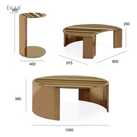 EKAR MEUBLES Offre spéciale Quatre ensembles de table basse en marbre combinée Table d'appoint de salon Fonction de massage Chaise de direction