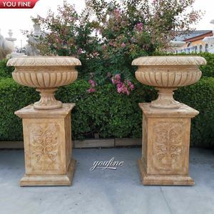 <span class=keywords><strong>Pot</strong></span> de fleurs en marbre naturel sculpté à la main pour l'extérieur, <span class=keywords><strong>grand</strong></span> <span class=keywords><strong>pot</strong></span> de jardin - Product Image 2