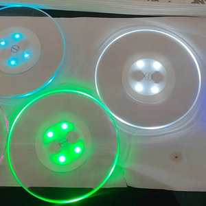 Posavasos LED Luminoso Transparente de 10cm para Copa de Vino, Adorno Decorativo para Bar KTV, Año Nuevo 2026, Accesorio para Animar el Ambiente - Product Image 2
