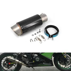 Ống Giảm Thanh Ống Xả Xe Máy Sợi Cacbon Ống Xả Âm Thanh Lớn Cho Xe Đạp Thể Thao Xe Tay Ga MT09 Ninja400 NK150 GY6