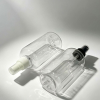 Flacon cosmétique PET 300 ml, conteneur en plastique rond vide de 35 g avec bouchon à vis ou en aluminium, logo personnalisé pour toner, sérum, lotion