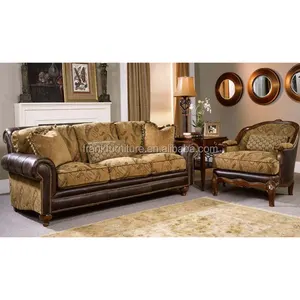 Set Sofa Sectional Modern Mewah Kain Furnitur Ruang Tamu Antik Murah