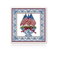 Tapis de Mahjong Anti-Choc Direct Usine, Antidérapant, Motif Drapeau Américain & Porcelaine Bleue, Coussin de Table Silencieux pour Tuiles, En Stock