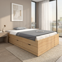 Furnizone Modern 2253 - Estructura de Cama Individual de Madera con Diseño de Paneles, Color Personalizado, Muebles de Dormitorio, NUEVO, No Plegable