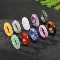 Vente en gros de nouvelle bague créative en pierre naturelle cristal agate bijoux en pierres précieuses quartz rose aventurine verte bague oeil de tigre