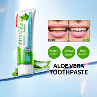Dentifrice SADOER OEM à l'Aloe Vera Ultra Blanc 100g Marque Blanche Nettoyage en Profondeur Élimine les Taches Blanchit les Dents Haleine Fraîche Soin des Gencives
