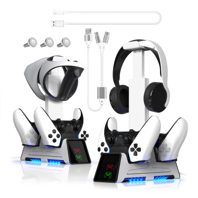Multi Functional Display Racks for PS5/PS VR2 Controller Helmet Storage Charging Bracket Power Stand Stations
