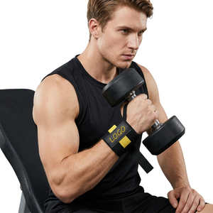 Bandes de poignet réglables, respirantes et antidérapantes de haute qualité pour la musculation, le powerlifting et la gym, avec logo, couleurs et tailles personnalisables - Product Image 1