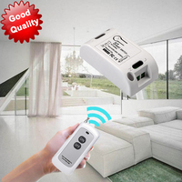 Interrupteur sans fil RF 433 MHz AC 220V 1CH, interrupteur d'éclairage sans fil, bouton poussoir + émetteur à distance